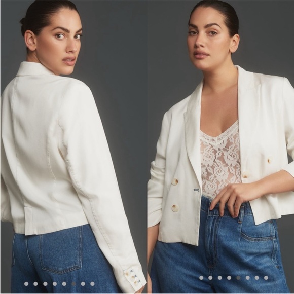 By Anthropologie cropped Washed Denim Jacket - Picture 4 of 12